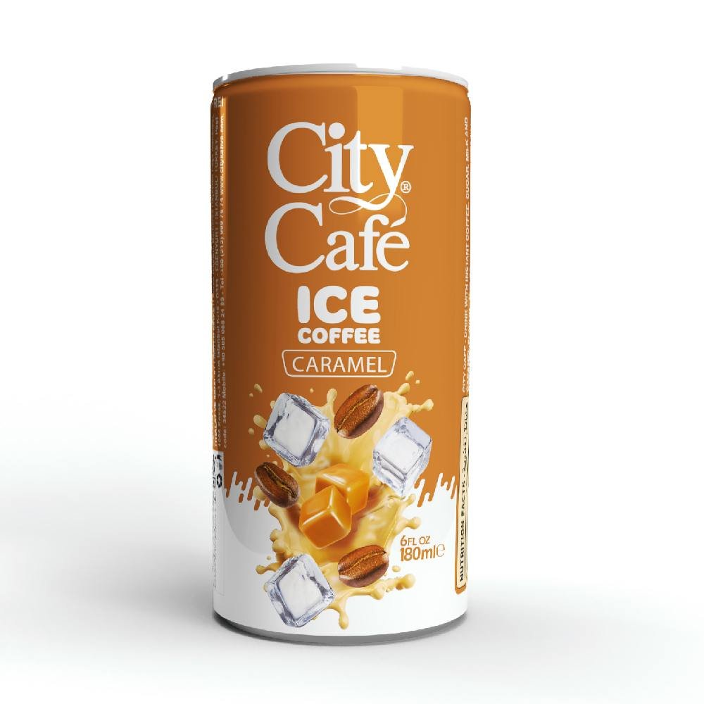 قهوة مثلجة بطعم الكراميل - سيتي كافية - آيس كوفي - 180 مل